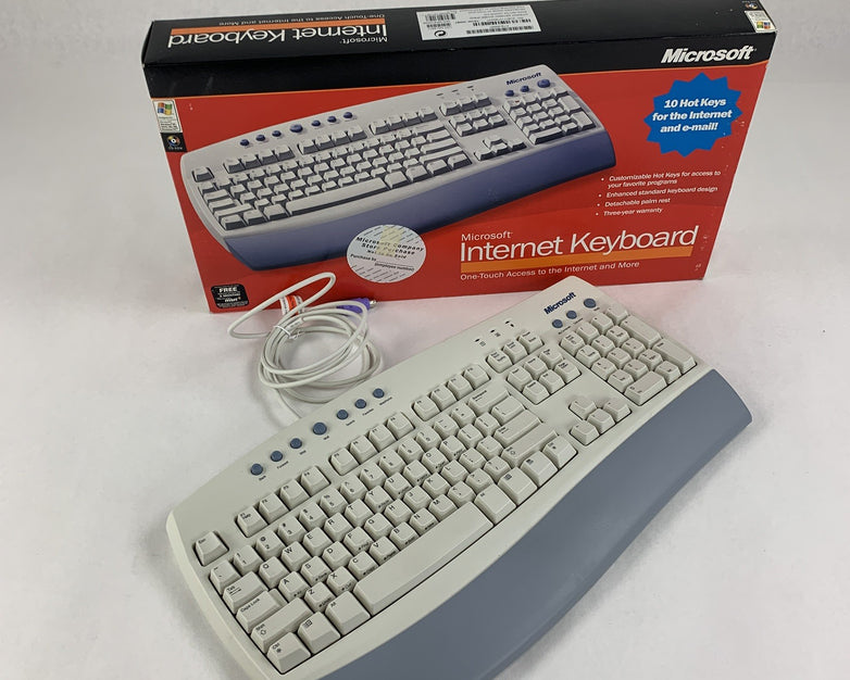 Microsoft Internet Keyboard X05-52211 Ps/2 Vintage Wired w/ Box and Manuals