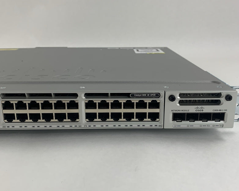 Cisco Catalyst WS-C3850-48U-S V06 48 Port Switch Tested w/C3850-NM-2-10G 1x PSUs