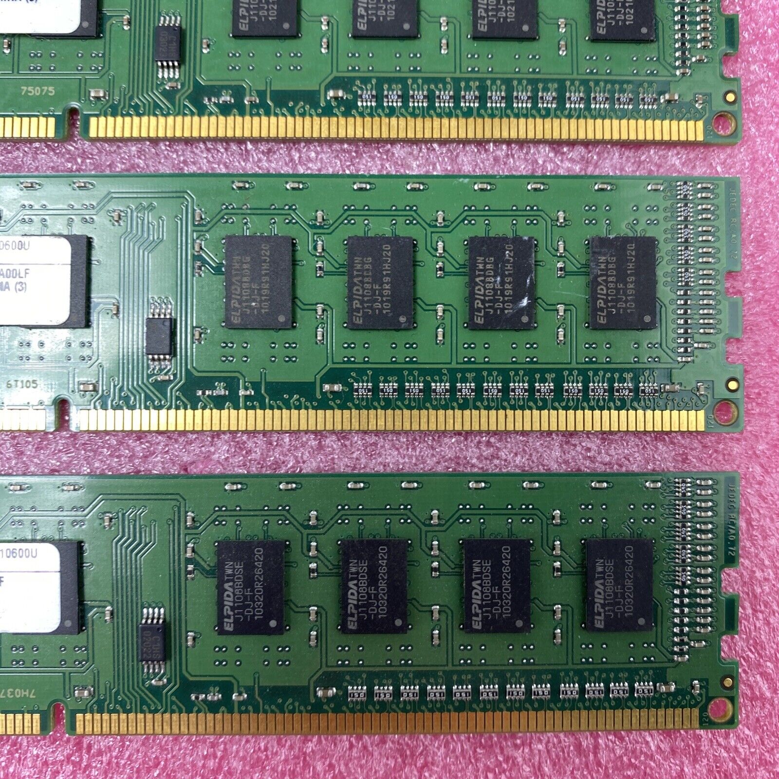 Lot ( 4 ) 1GB Kingston KTW149-ELD Desktop Memory PC3-10600U DDR3 1RX8