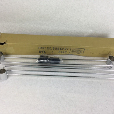 NEXEL Chrome Shelving Bar for Wired Shelving 1 Pair 655CP21 w/4 Shelf Clips