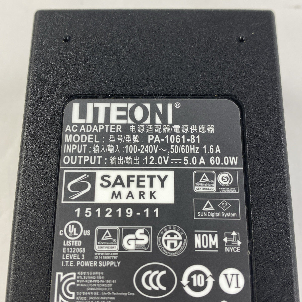 Liteon PA-1061-81 12V 5.0A 60W 4 Pin AC Adapter - Lot of 3 No Power Cord7