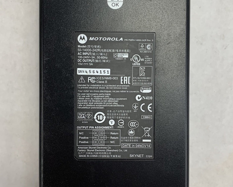 Motorola 50-14000-242R 15V 5A 75W AC Adapter Power Supply - No Cords (Lot of 2)
