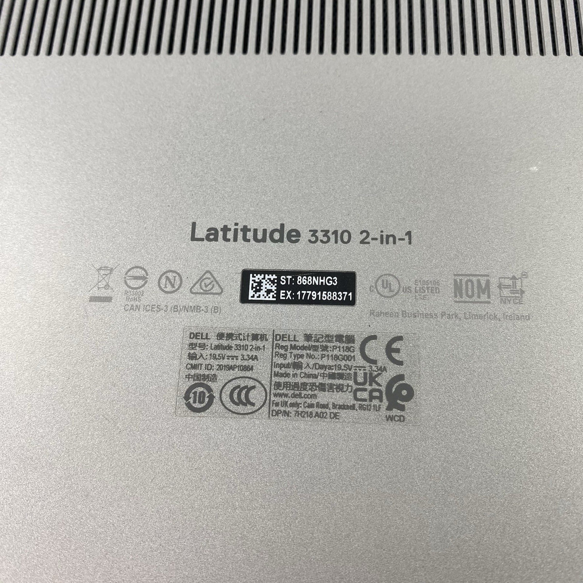 Dell Latitude 3310 13.3" i3-8145U 2.10GHz 8GB RAM No SSD/OS/AC16