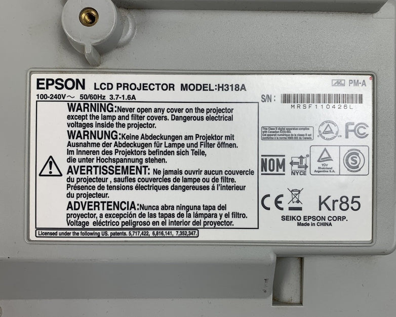 Epson Brightlink H318A LCD Projector 128 Lamp Hours
