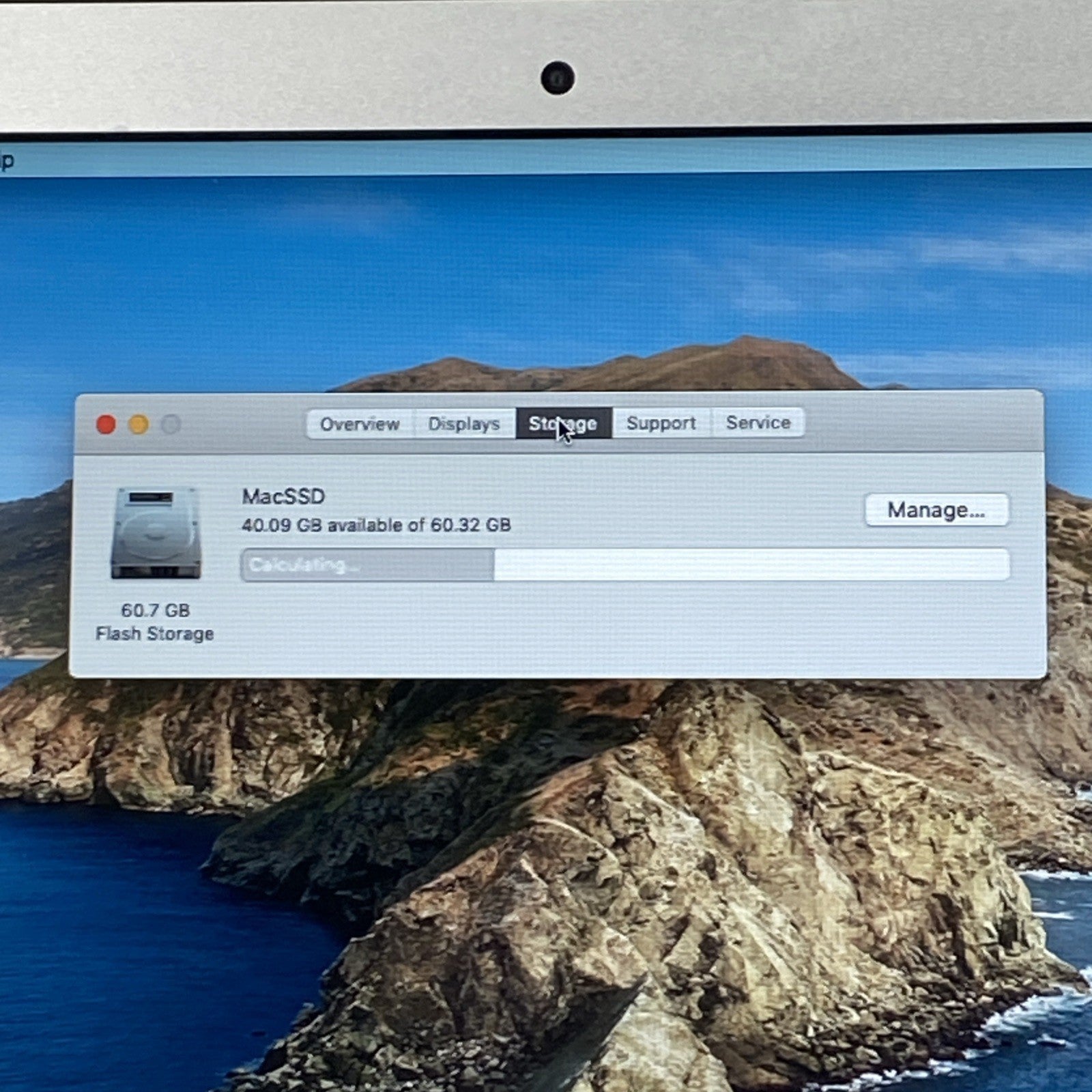 Apple MacBook Air A1466 2012 13" 1.7GHz i5 4GB RAM 60GB SSD os10.15.7 273 Cycles