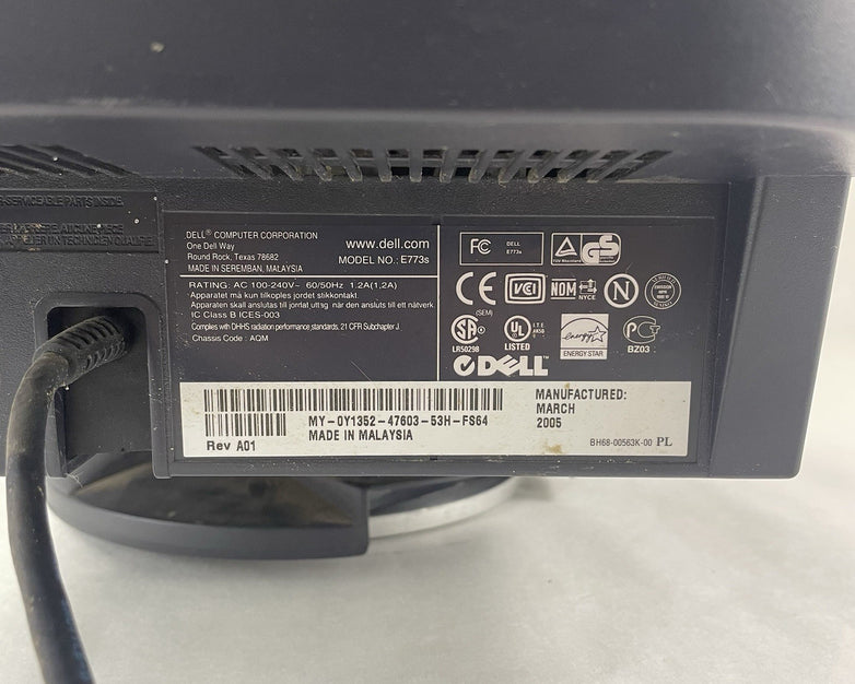 Dell 17" E773s  VGA CRT Monitor Tested And Working