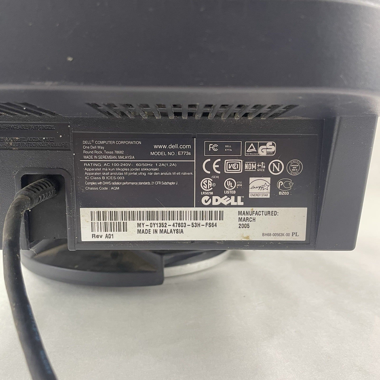 Dell 17" E773s  VGA CRT Monitor Tested And Working4