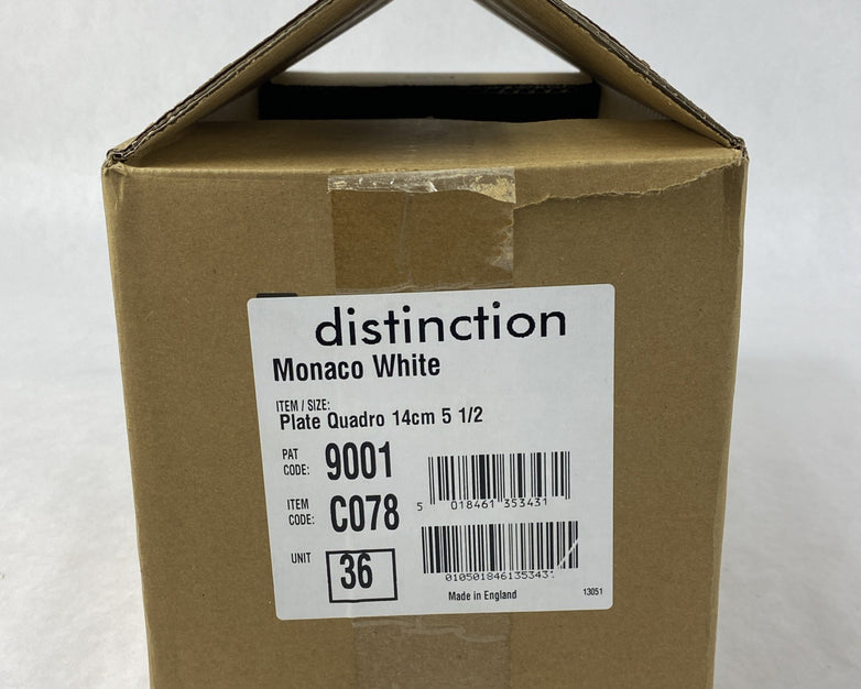 Steelite Distinction C078 Plate Quadro 14cm 5 1/2 Monaco White 36ct. per Case