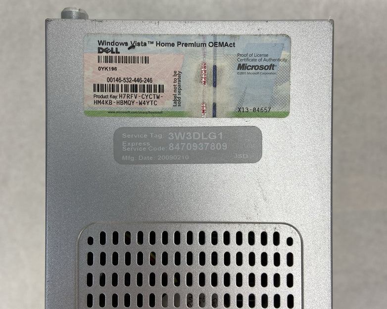 Dell Inspiron 530s DT Intel Pentium  Dual Core E5200 2.5GHz 4GB RAM No HDD No OS