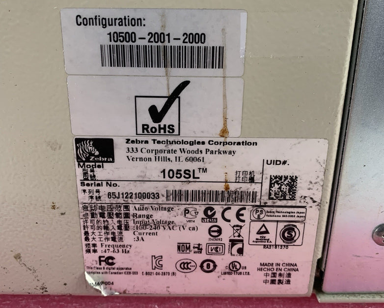 Zebra 105SL 10500-2001-2000 203DPI Thermal Label Printer LP/TLP - Missing Foot