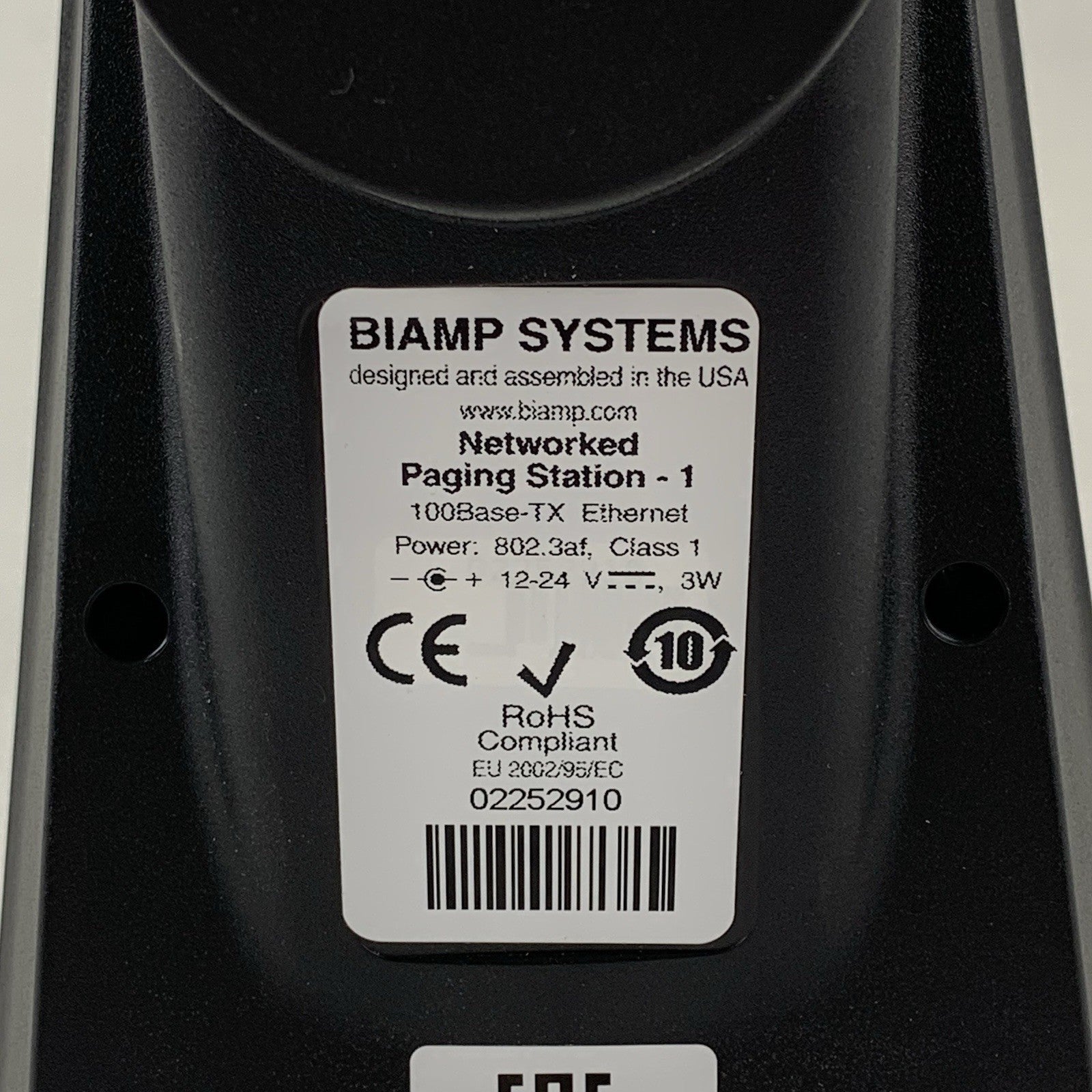 Biamp Networked Paging Station-1 PoE Paging Mic Console CG01S2X Powers8