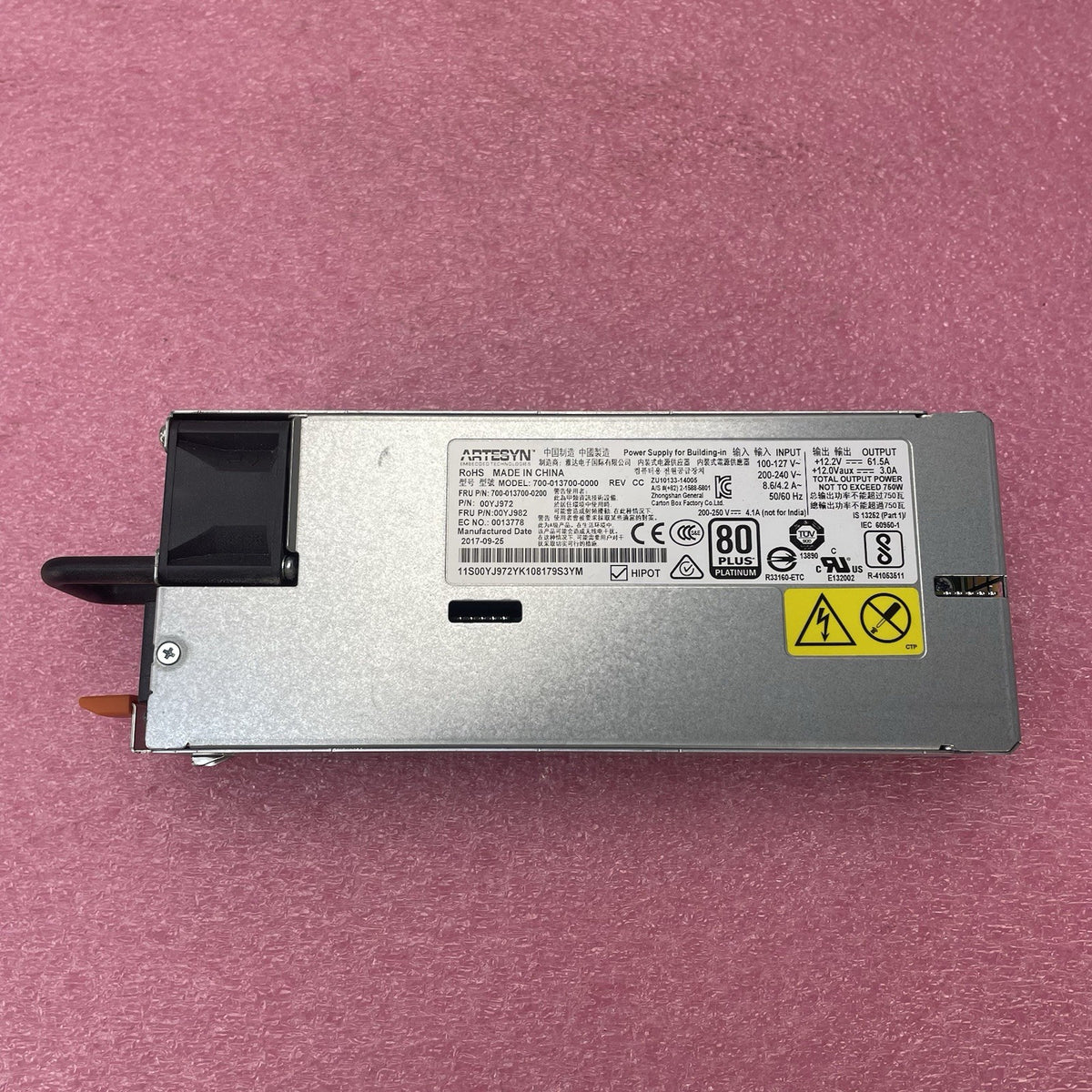 Artesyn 700-013700-0000 750W Power Supply 80 Plus Platinum5