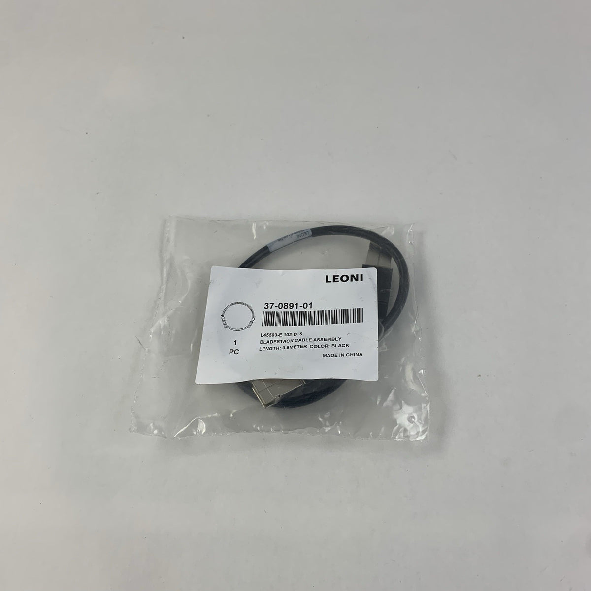 Leoni 37-0891-01 Bladestack Cable Assembly 0.5M Black - New - Lot of 72