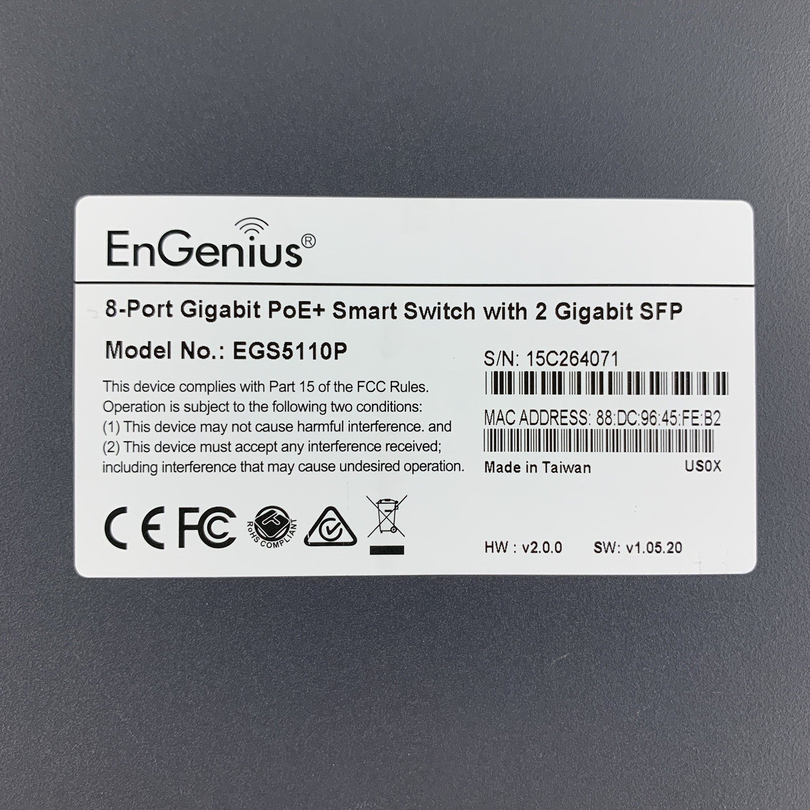 EnGenius EGS5110P 8 port Gigabit PoE Smart Switch Tested Reset