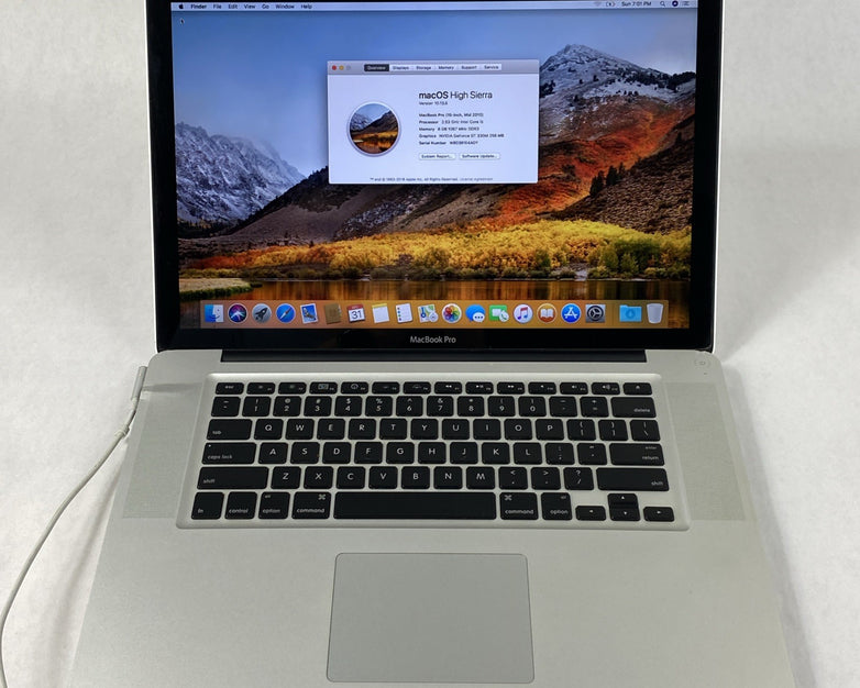 Apple MacBook Pro A1286 2010 15" 2.53GHz i5 8GB RAM 250GB SSD os10.13.6