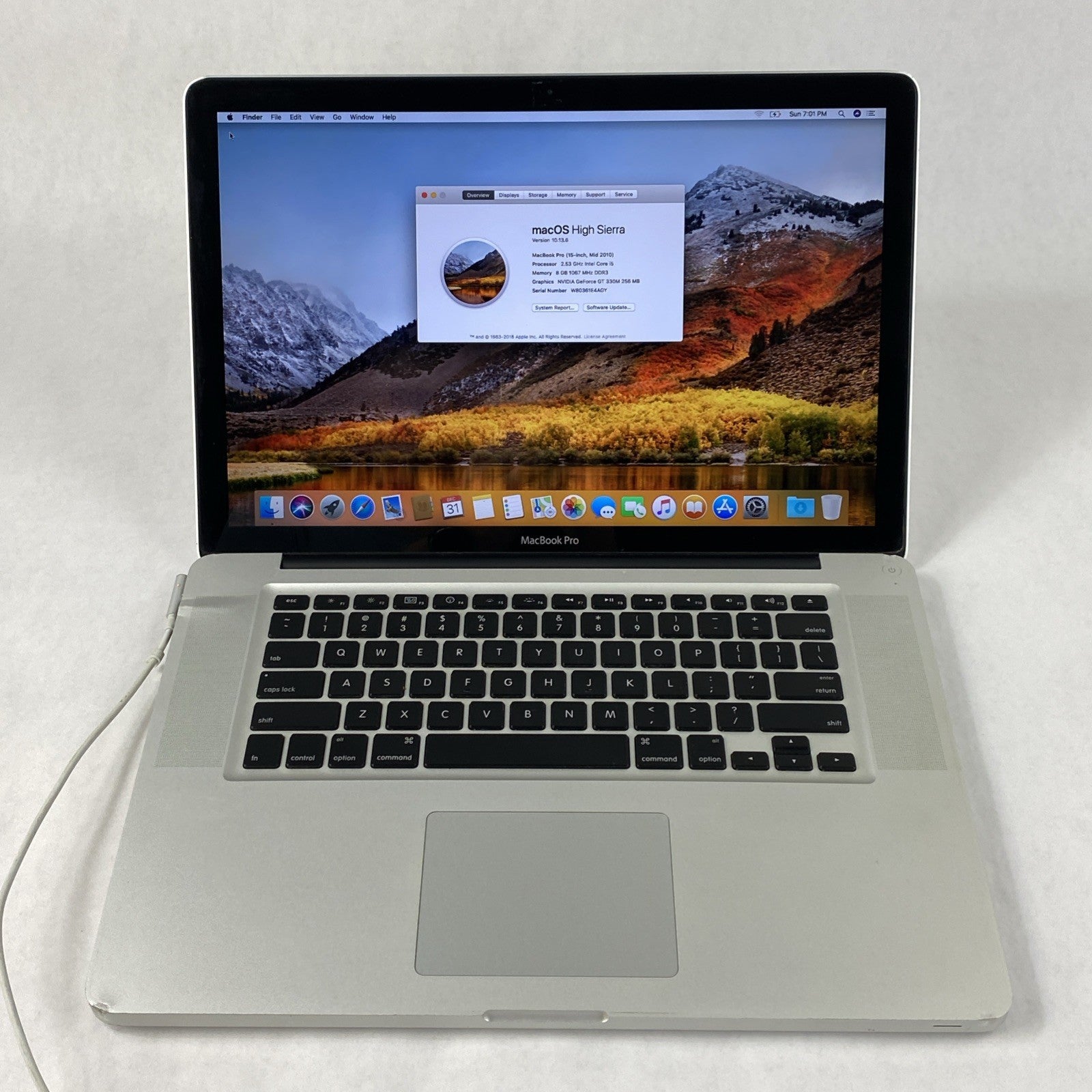 Apple MacBook Pro A1286 2010 15" 2.53GHz i5 8GB RAM 250GB SSD os10.13.60