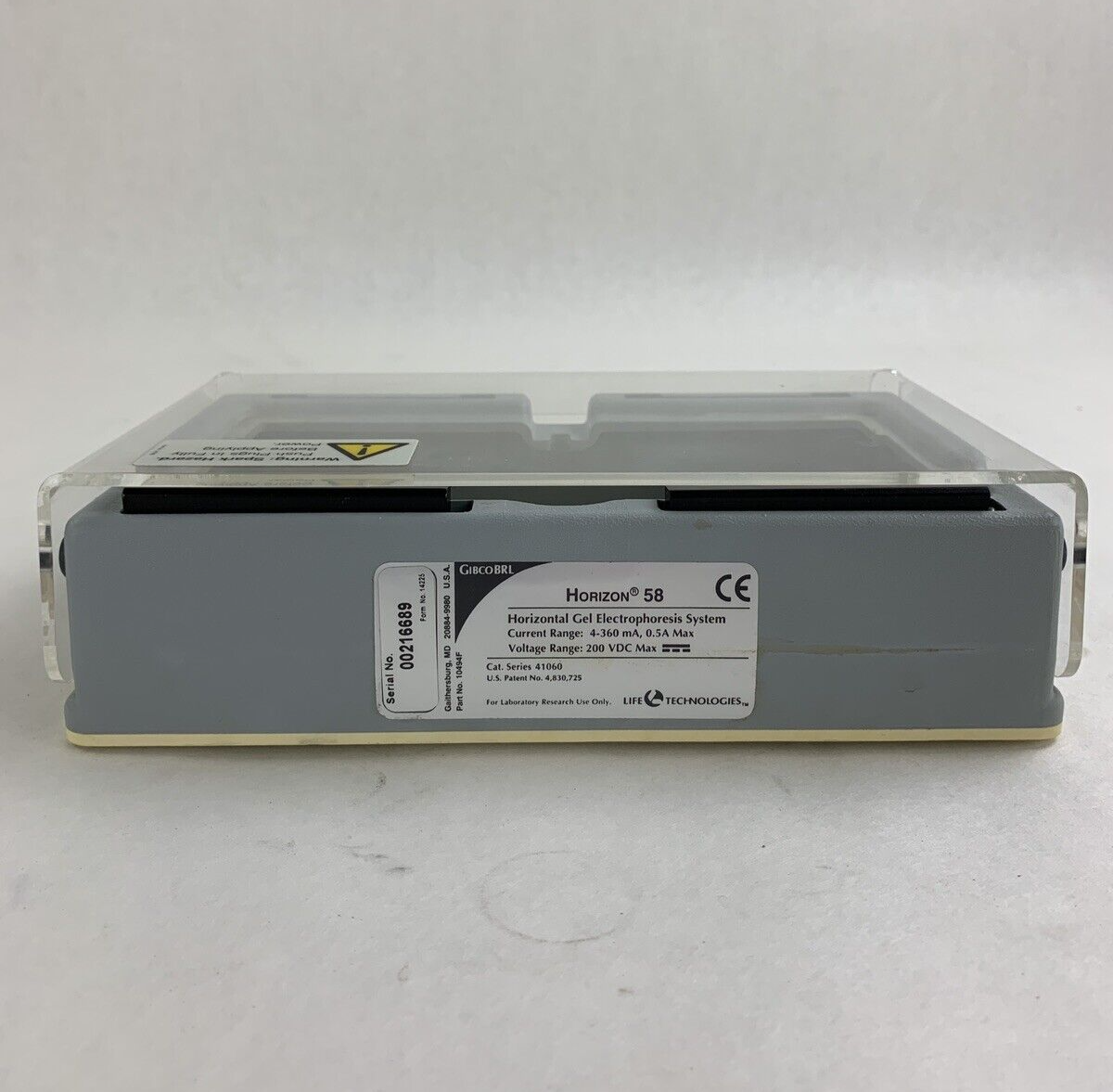Horizon 58 Life Technologies Gibco Brl Electrophoresis Apparatus