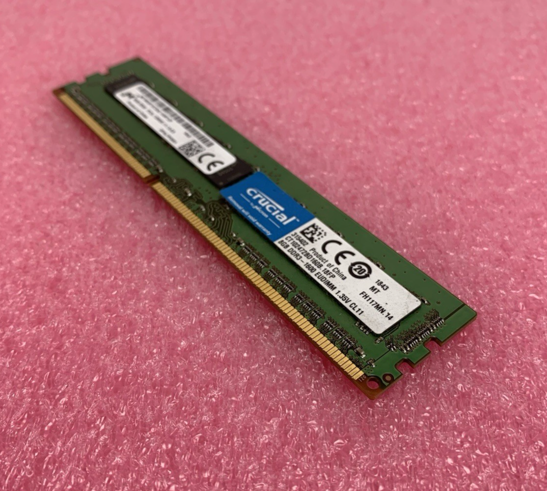 Micron 8GB 2RX8 PC3L 12800E 11 13 E3 ECC  MT18KSF1G72AZ 1G6P1ZF0