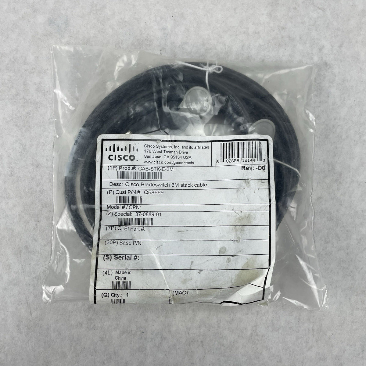 Cisco CAB STK E 3M FlexStack Stacking Cable 3M for 2960 X/XR3