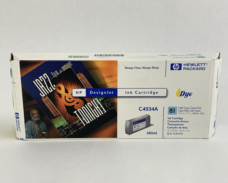 HP C4934A 81 DesignJet Light Cyan Dye Ink Cartridge New OEM Sealed in Box