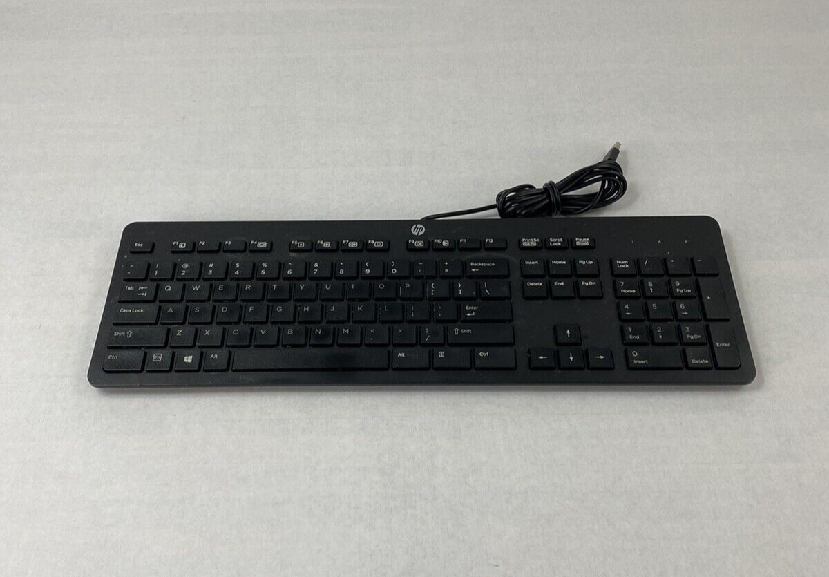 Lot of 2 HP KBAR211 USB Slim Business Wired Keyboard Tested