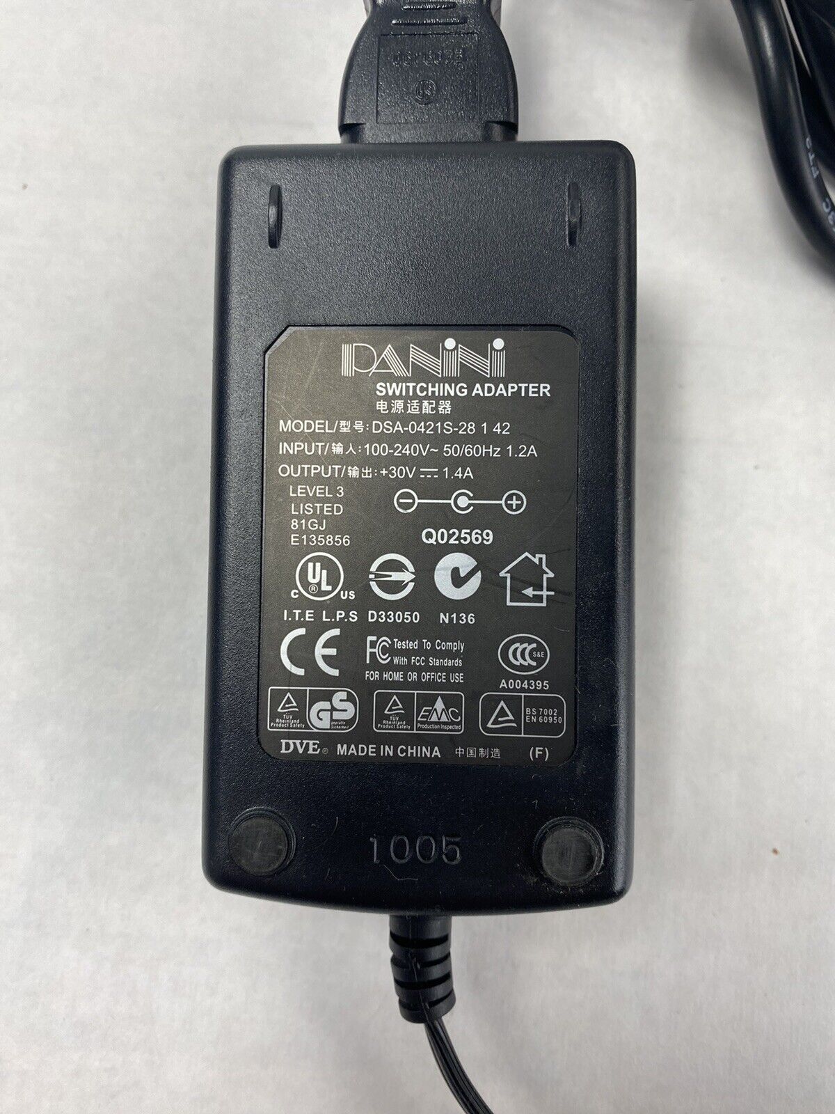 Lot of 2 Panini Power Switching Adapter DSA-0421S-28
