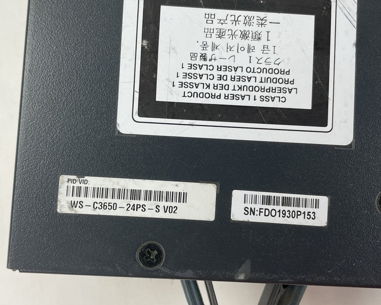 Cisco Catalyst WS-C3650-24PS-S V02 24-Port PoE+ 4x1G  1x PSU AC Tested & Reset