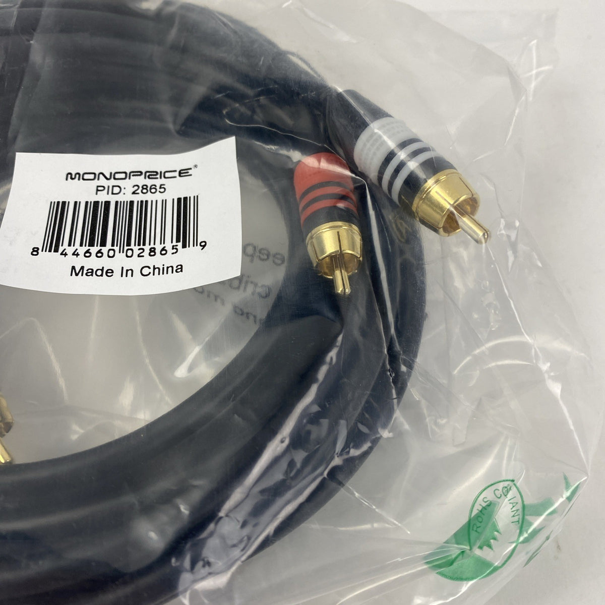 Monoprice 2865 12' 22G Dual Male RCA Plug CBL 2-RCA Plug - Lot of 24