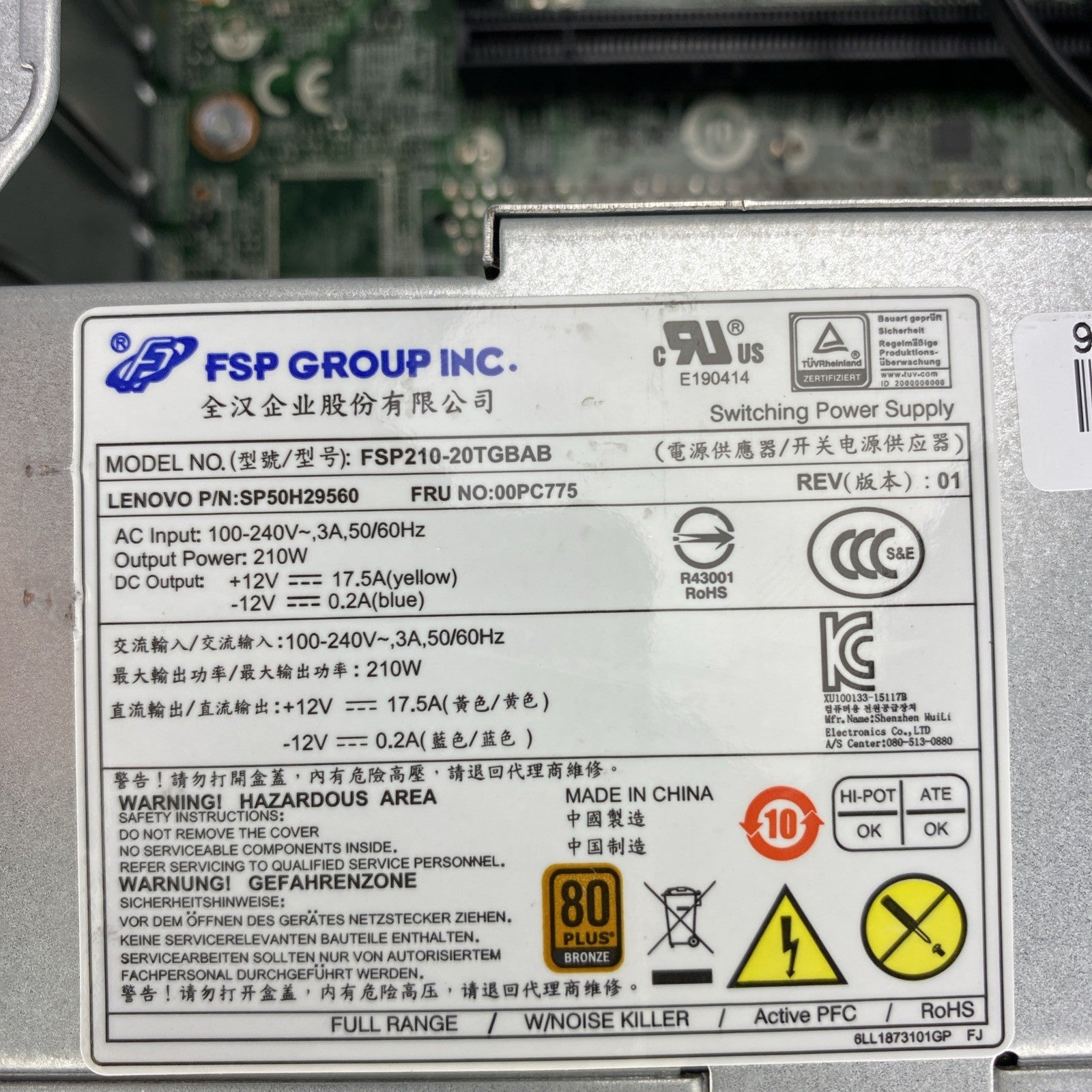 Lenovo ThinkCentre M920s SFF Intel Core i7-8700 3.20GHz 8GB RAM No HDD No OS