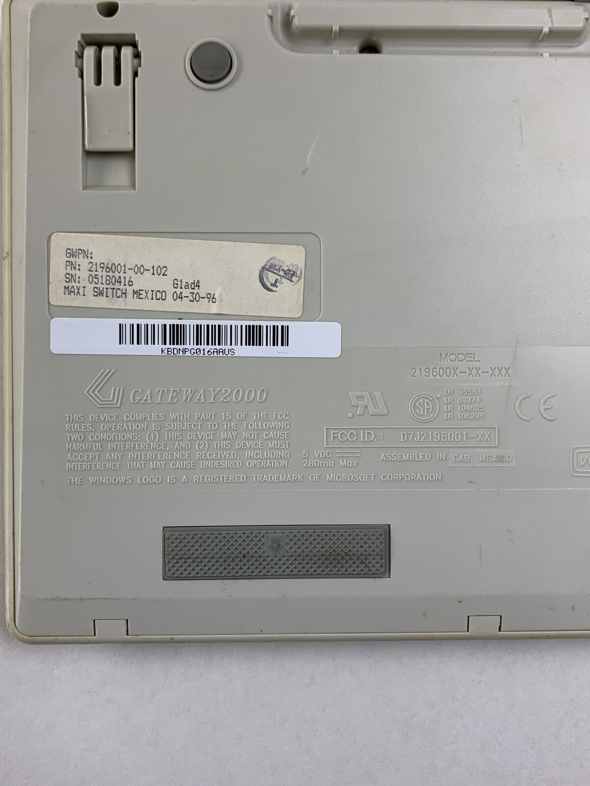 Gateway 2000 219600X-XX-XXX Vintage Keyboard  Tested