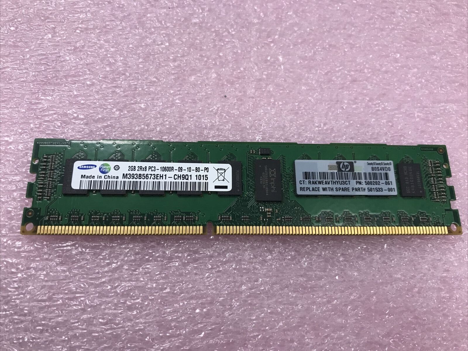 Samsung 12GB Kit 6x2GB 2Rx8 PC3-10600R-09-10-B0-P0 Server Ram M393B5673EH1