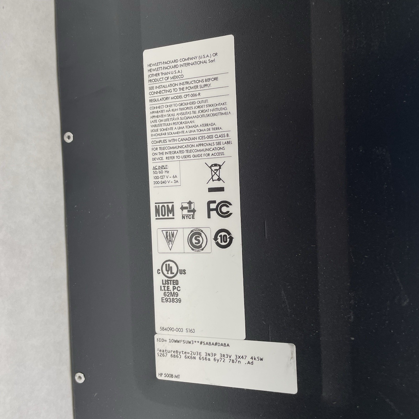 HP 500B MT Pentium Dual_Core E5700 3.00 GHz 2 GB Ram No HD No OS