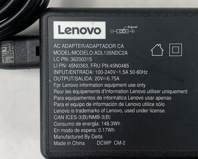 Lenovo ADL135NDC2A 135W 20V 6.75A AC Adapter Power Supply