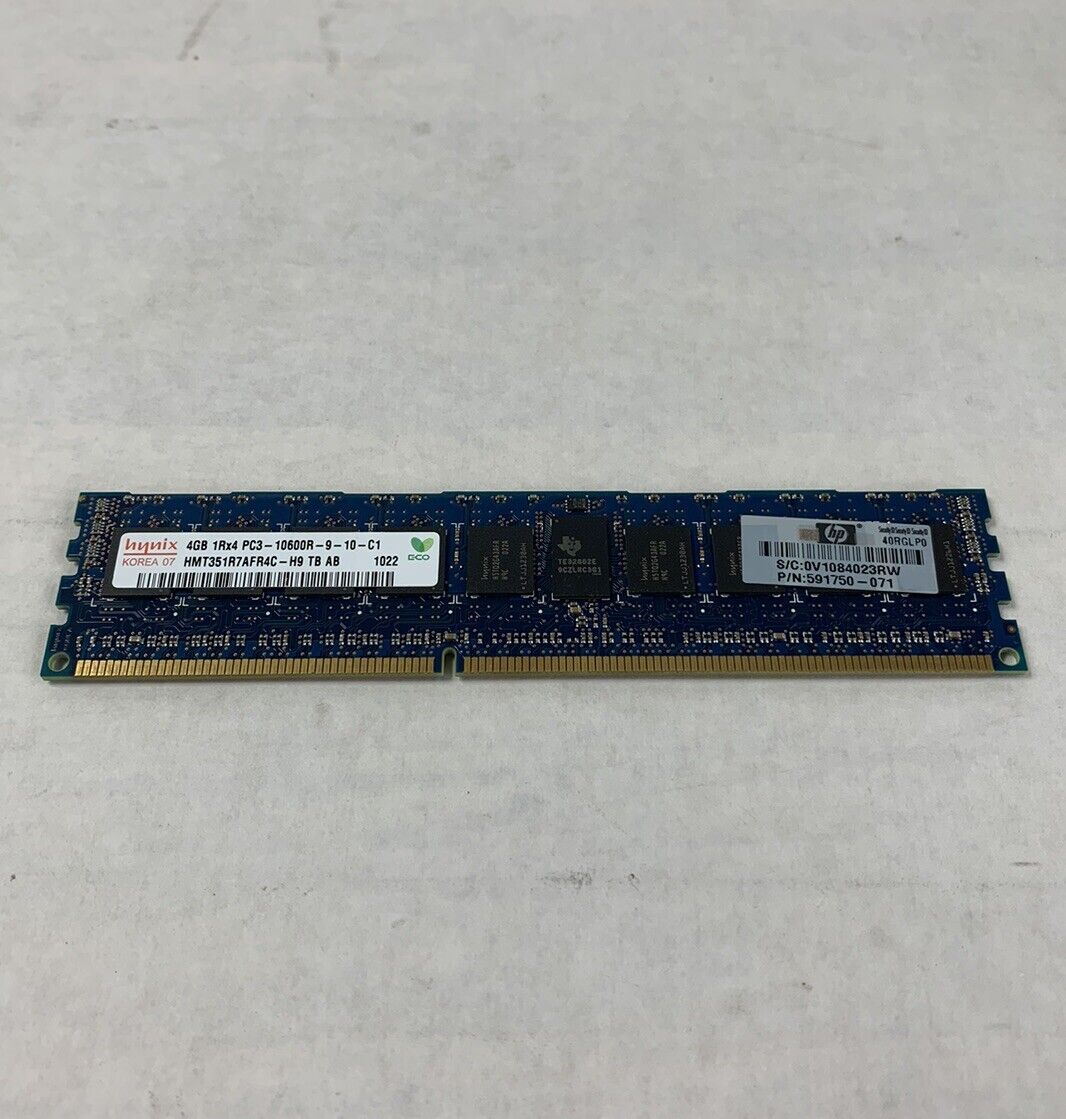 Hynix 24GB Kit 6x4GB 1Rx4 PC3-10600R-9-10-C1 HMT351R7AFR4C-H9 TB AB Server Ram