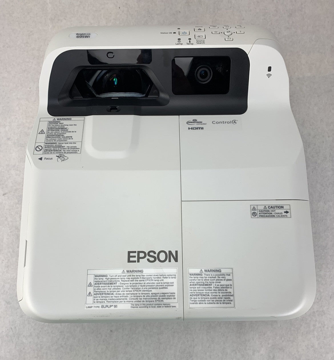 Epson PowerLite 695Wi H740A LCD Lamp Projector 1258 Lamp Hours - No Remote5