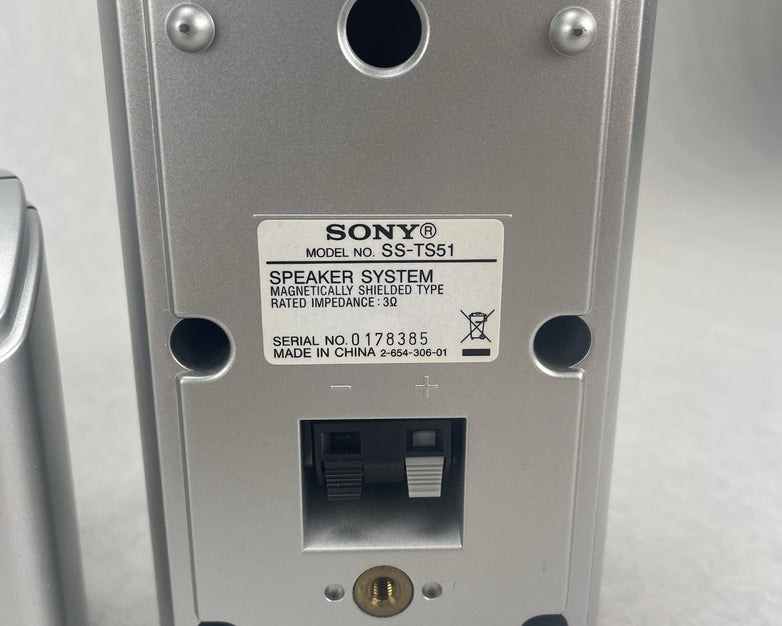 Sony 5.1 Speaker Lot SS-CT51 SS-TS51 SS-TS52 Silver Home Theater Surround Sound