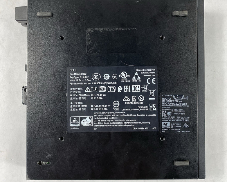 Dell OptiPlex 3000 Micro Intel Core i5-12500T 3.56GHz 8GB RAM No HDD/OS/AC