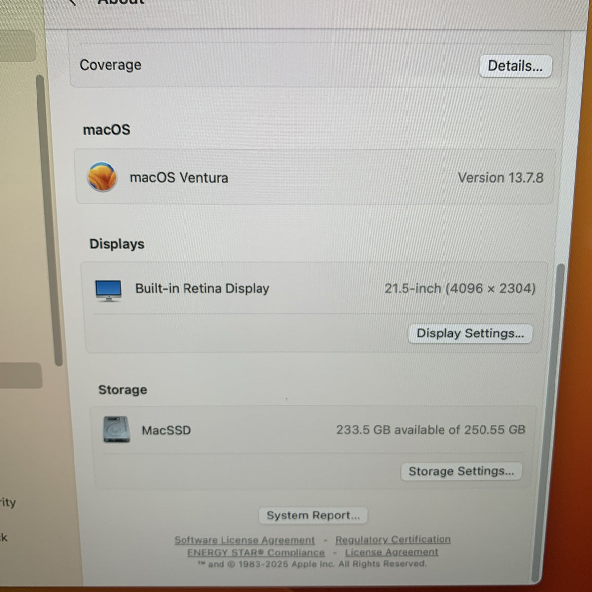 Apple iMac A2116 2019 Retina 4K 21.5" 3GHz i5 8GB RAM 250GB SSD - USB Port Bad 3