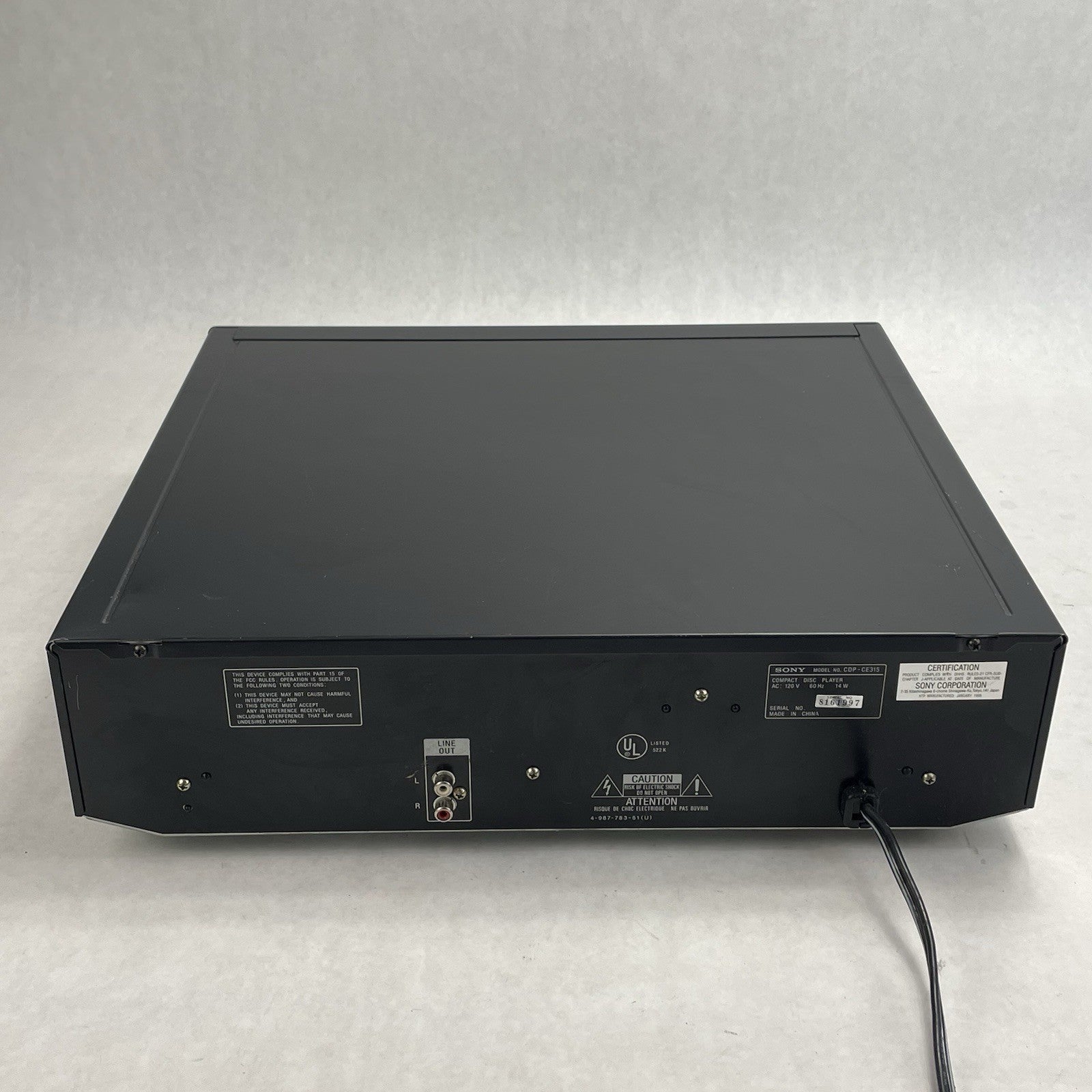 Sony CDP-CE315 5 Disc Changer CD Player Tested Plays No Screen8