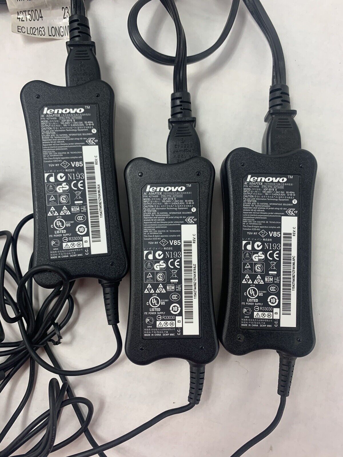 Lot 3 Lenovo ADP-65YB 65W 5.5x2.5mm AC Charger PA-1650-52LC