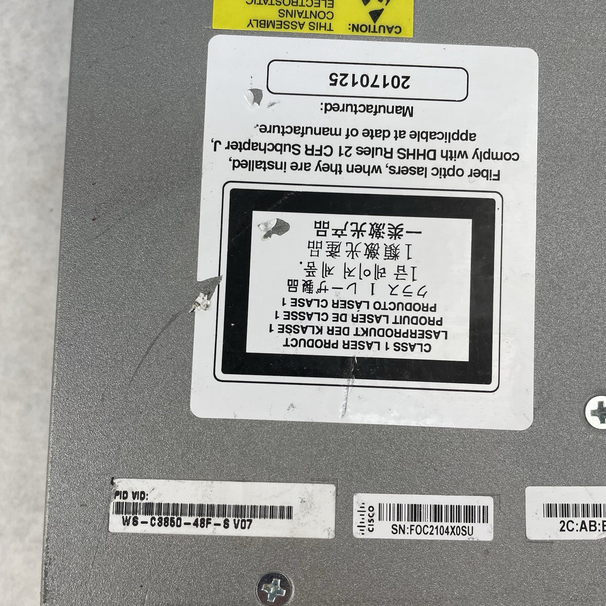 Cisco WS-C3850-48F-S 3850 NM-4-10g 2x PSU 48 1GE RJ-45 V07 - Tested and Reset10