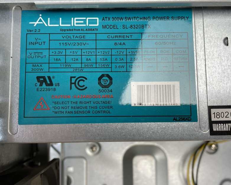 Vintage Retro Black Sleeper Build mATX Case Barebones 300w Power Supply