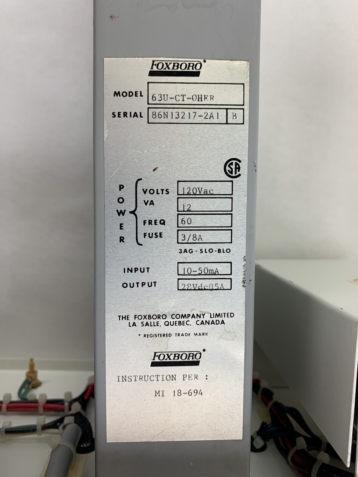 Lab-Volt 3581-70 Industrial Dual Alarm Panel Untested