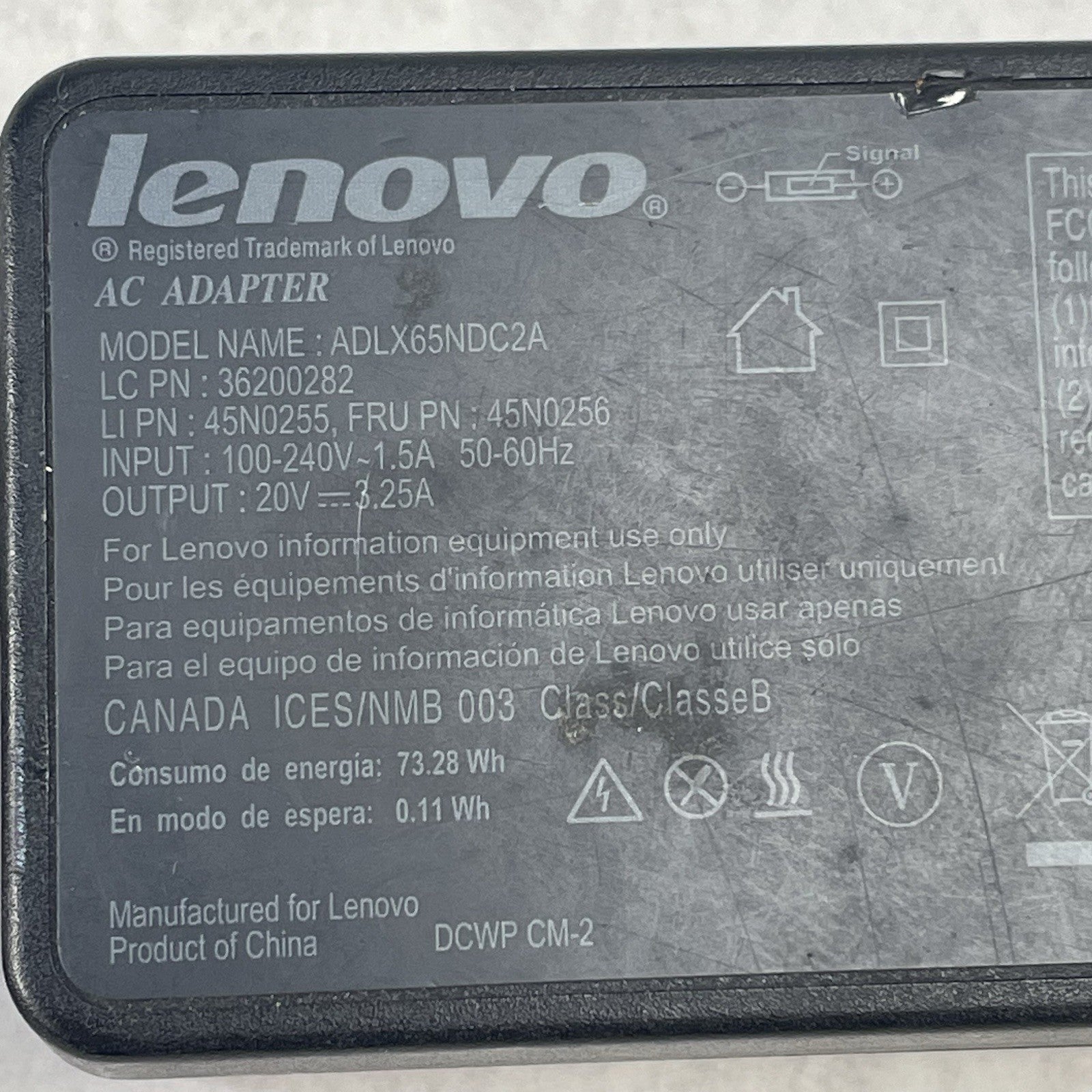 Lenovo ADLX65NDC2A 20V 3.25A 65W Ac Adapter Lot of 55