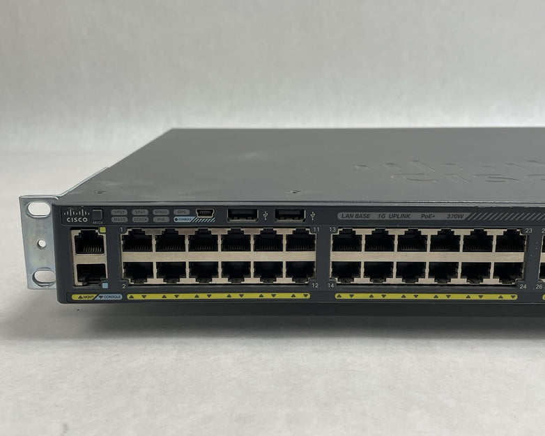 Cisco WS-C2960X-48LPS-L V04 48 Port Ethernet Gigabit PoE+ Switch Tested & Reset