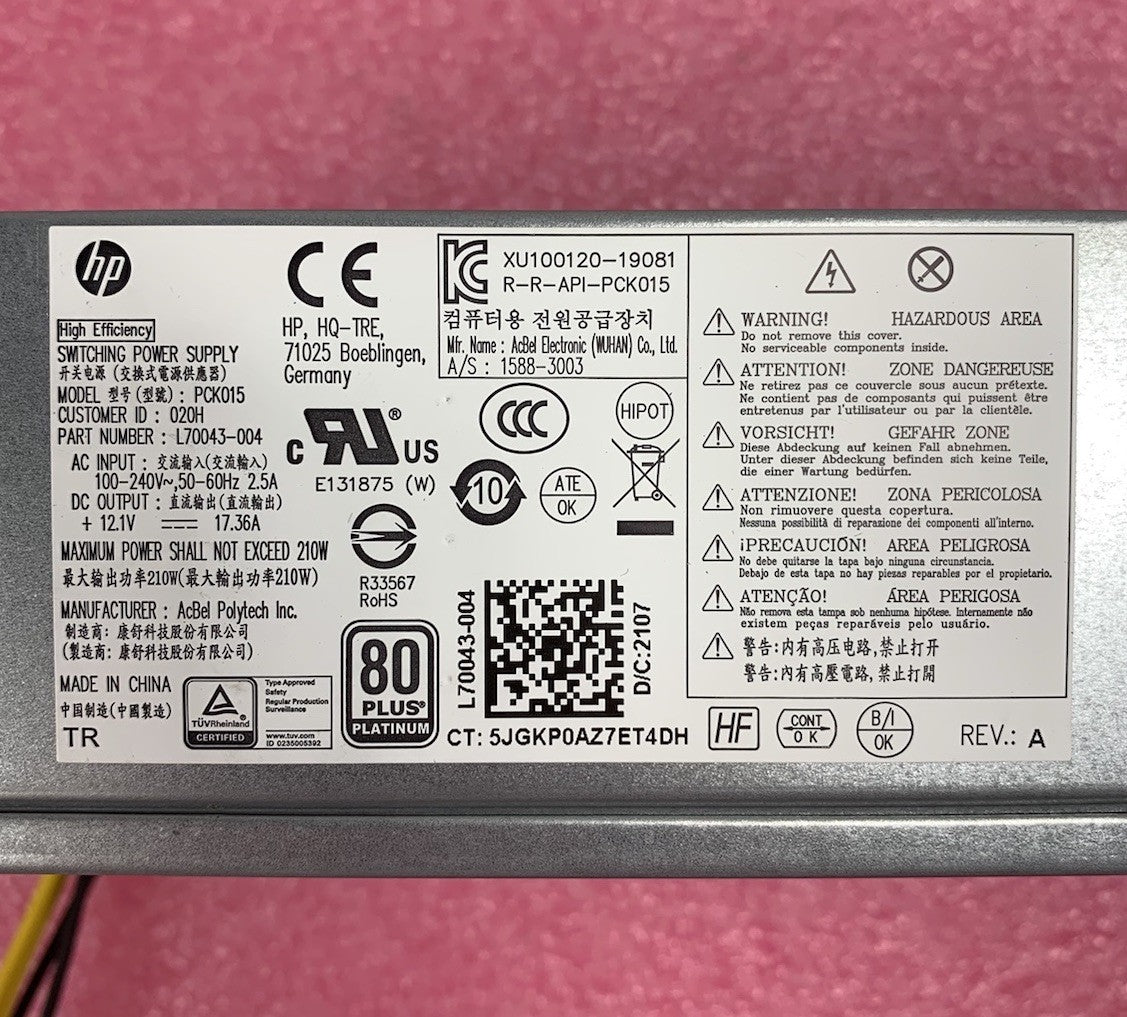 HP PCK015 210W Switching Power Supply