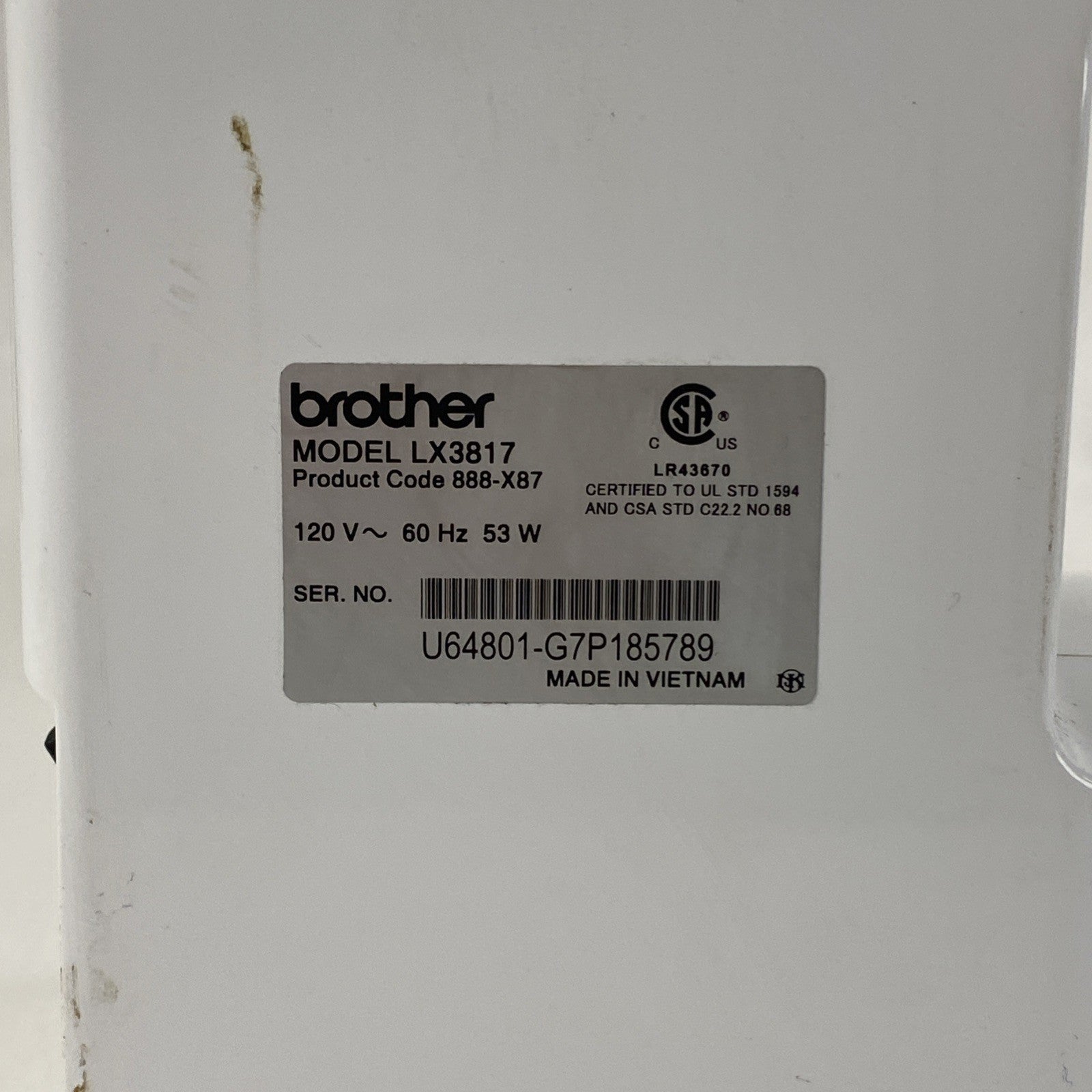 Brother LX3817 Sewing Machine No Foot Pedal No Power Cord parts or Repair7