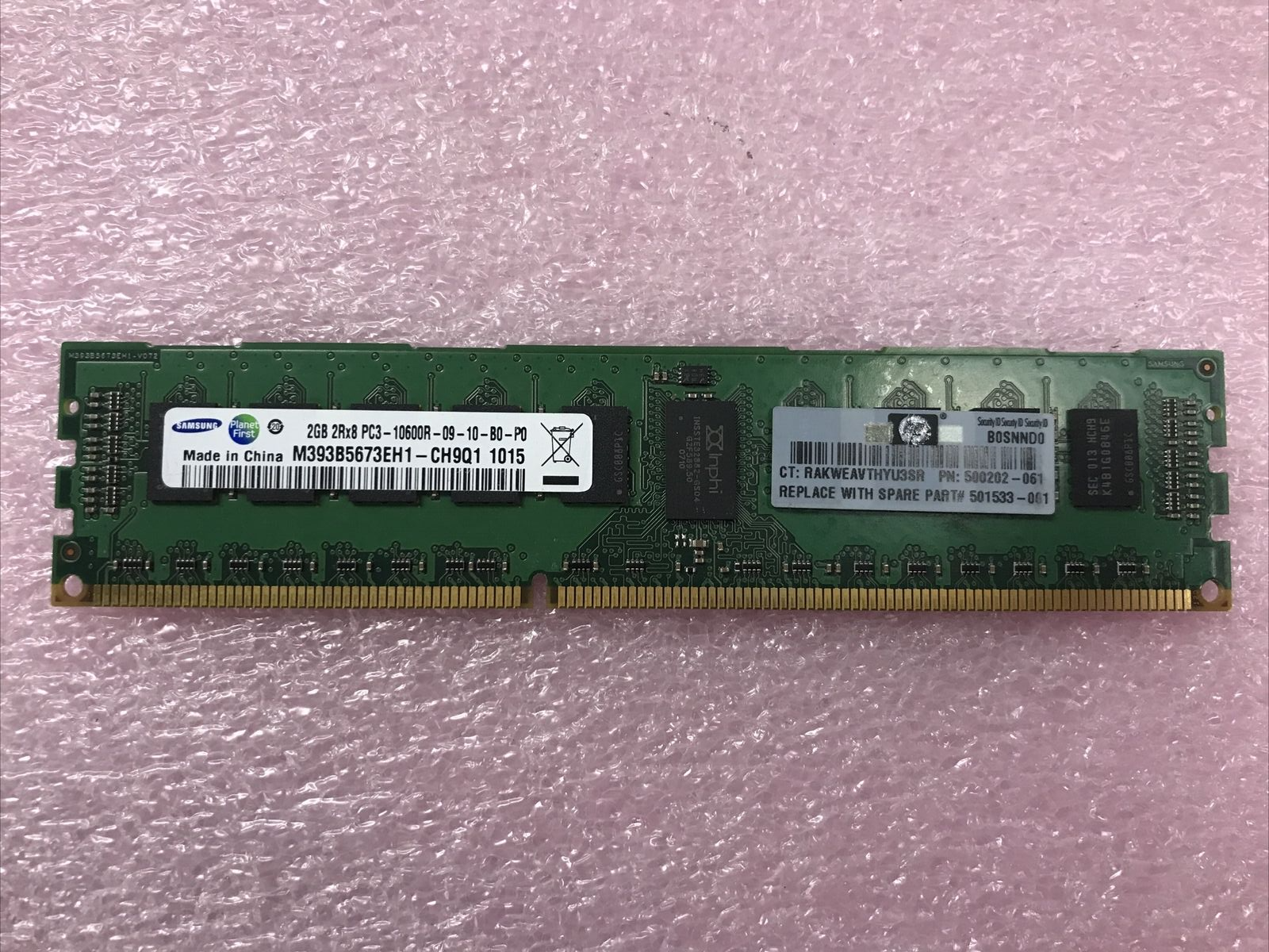 Samsung 30GB Kit 15x2GB PC3-10600R-09-10-B0-P0 DDR3 Server RAM M393B5673EH1