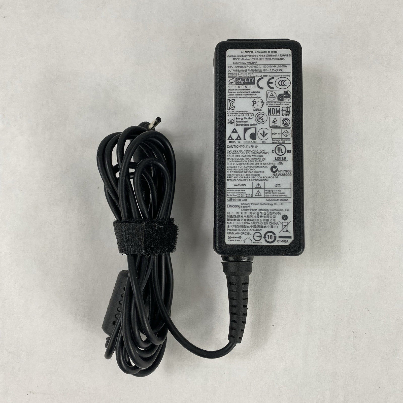 Chicony A12-040N1A 12V 3.33A 40W AC Adapter (Lot of 9)3