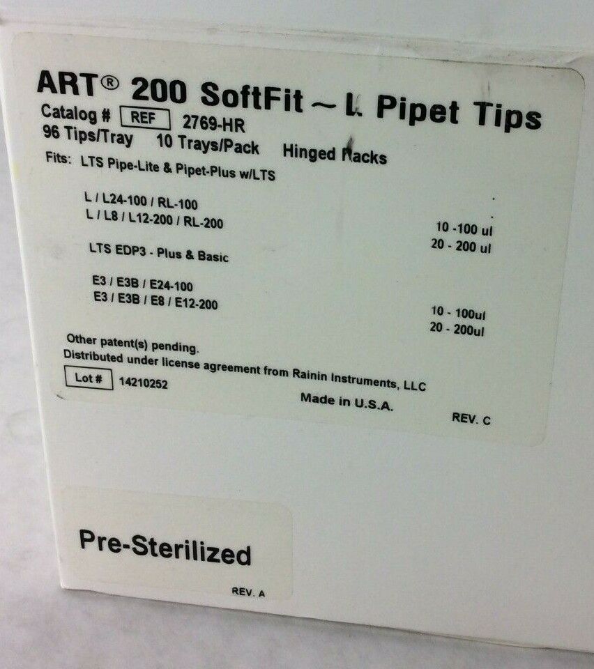 Lot of 960 Rainin 2769-HR 200uL ART SoftFit-L Pipette Tips